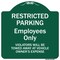 Signmission Restricted Parking Employees Violators Towed Vehicle Owners Expense Alum, 18" L, 18" H, GW-1818-9893 A-DES-GW-1818-9893 - alternate 1